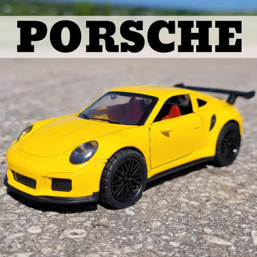 1:64 Diecast Porsche With Acrylic Display Box - Yellow